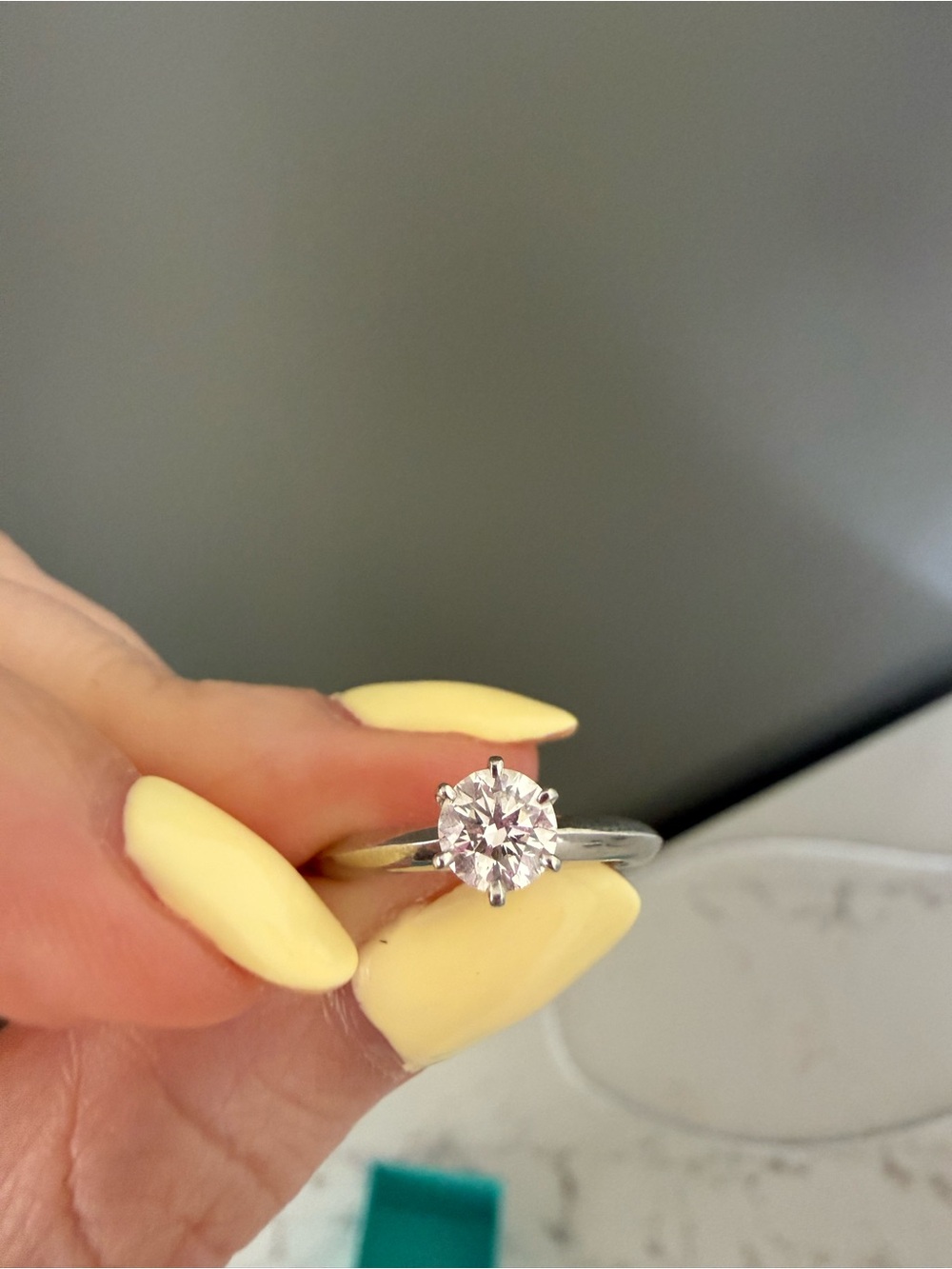 Tiffany & Co. Platinum Solitaire Ring with Tiffany Blue Box - Picture 7 of 12